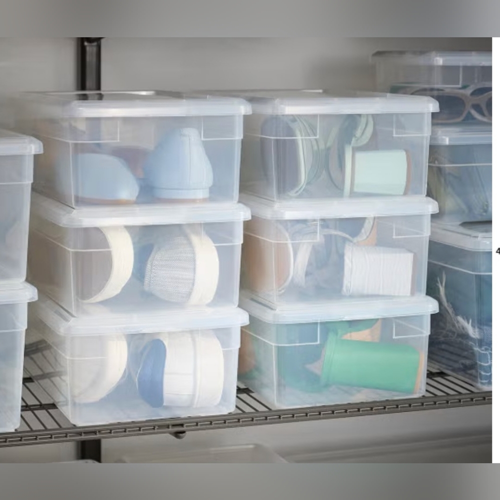 THE CONTAINER STORE Clear Plastic Storage Boxes - 2 - Picture 7 of 8